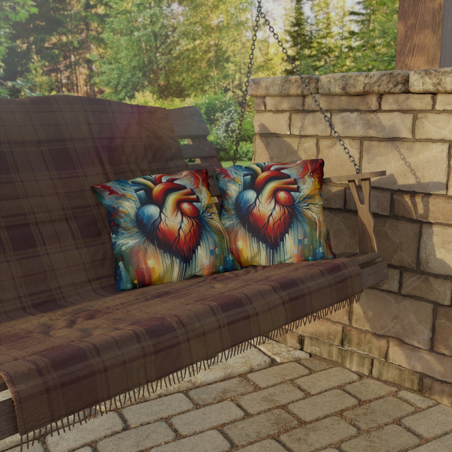 Humanity Heart Unveiled Outdoor Pillows