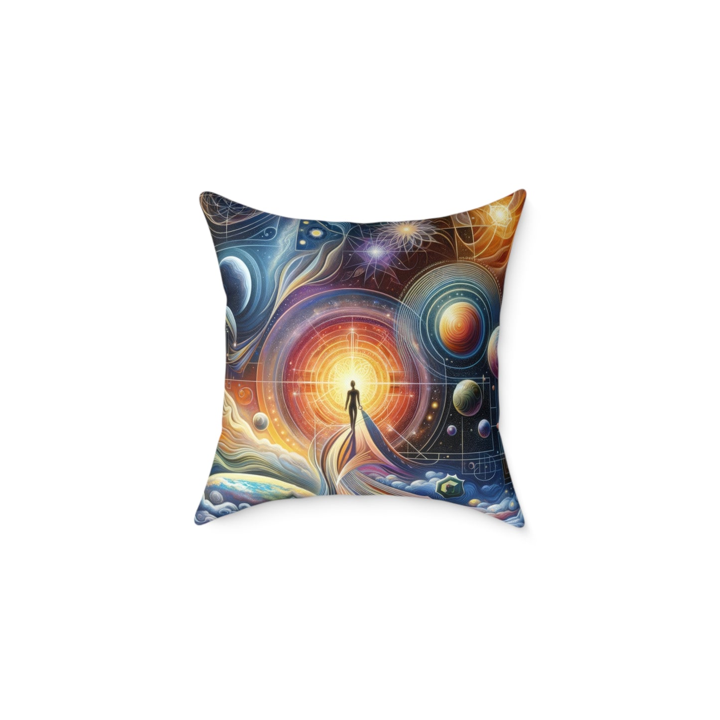 Unified Cosmic Alignment Spun Polyester Pillow