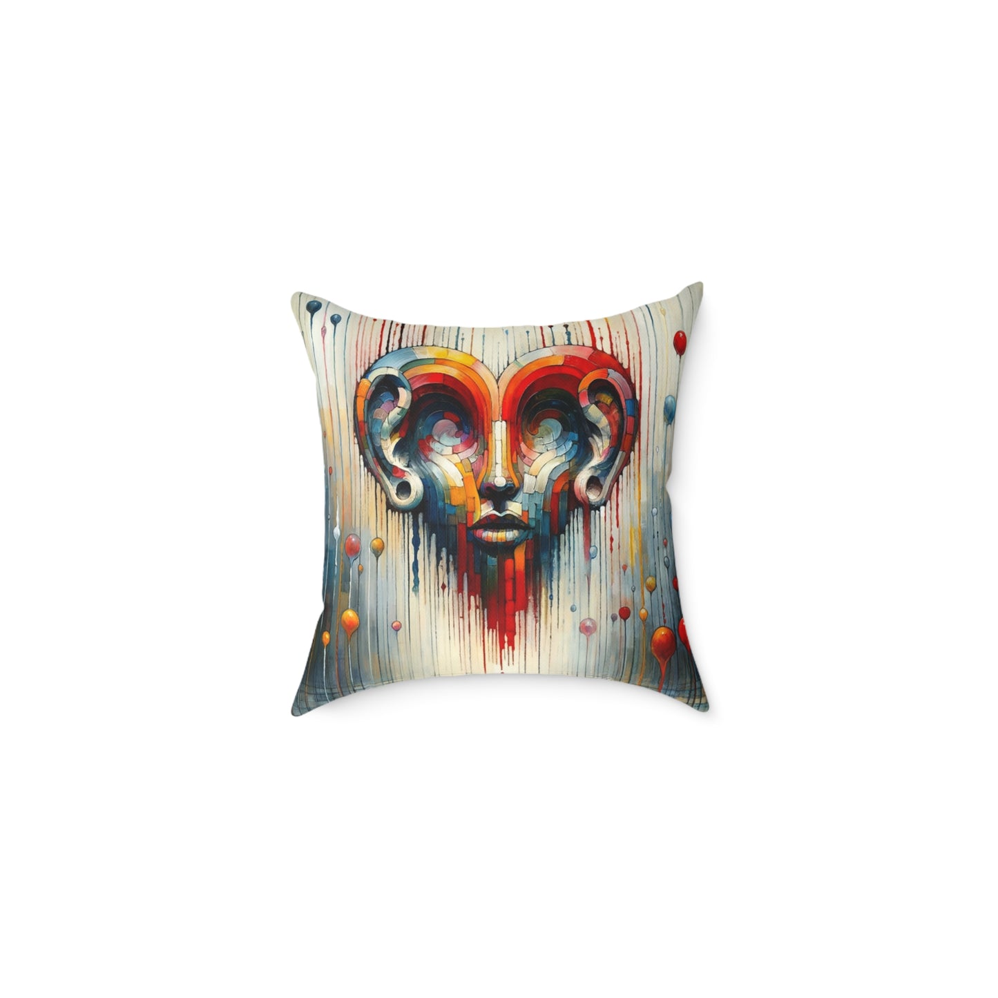 Ears Heart Expression Spun Polyester Pillow