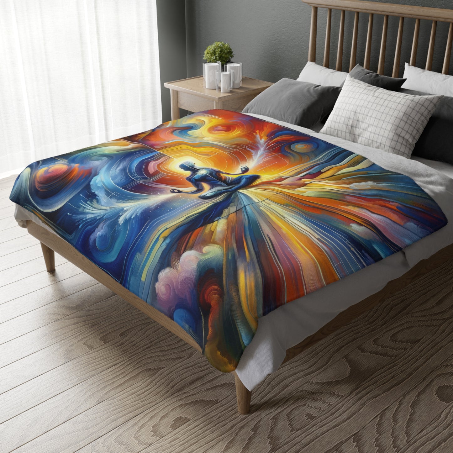 Techno Spiritual Synthesis Velveteen Microfiber Blanket (Two-sided print)