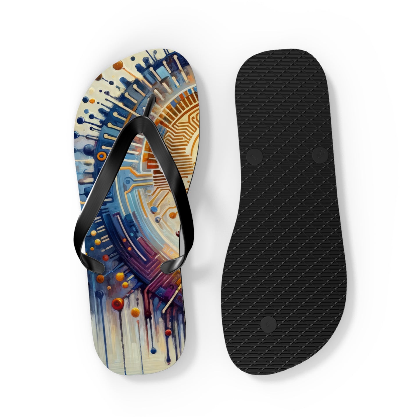 Meditative Technological Fusion Flip Flops