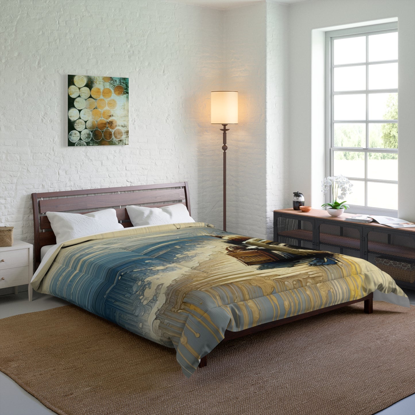 Seaside Solitude Tachism Comforter