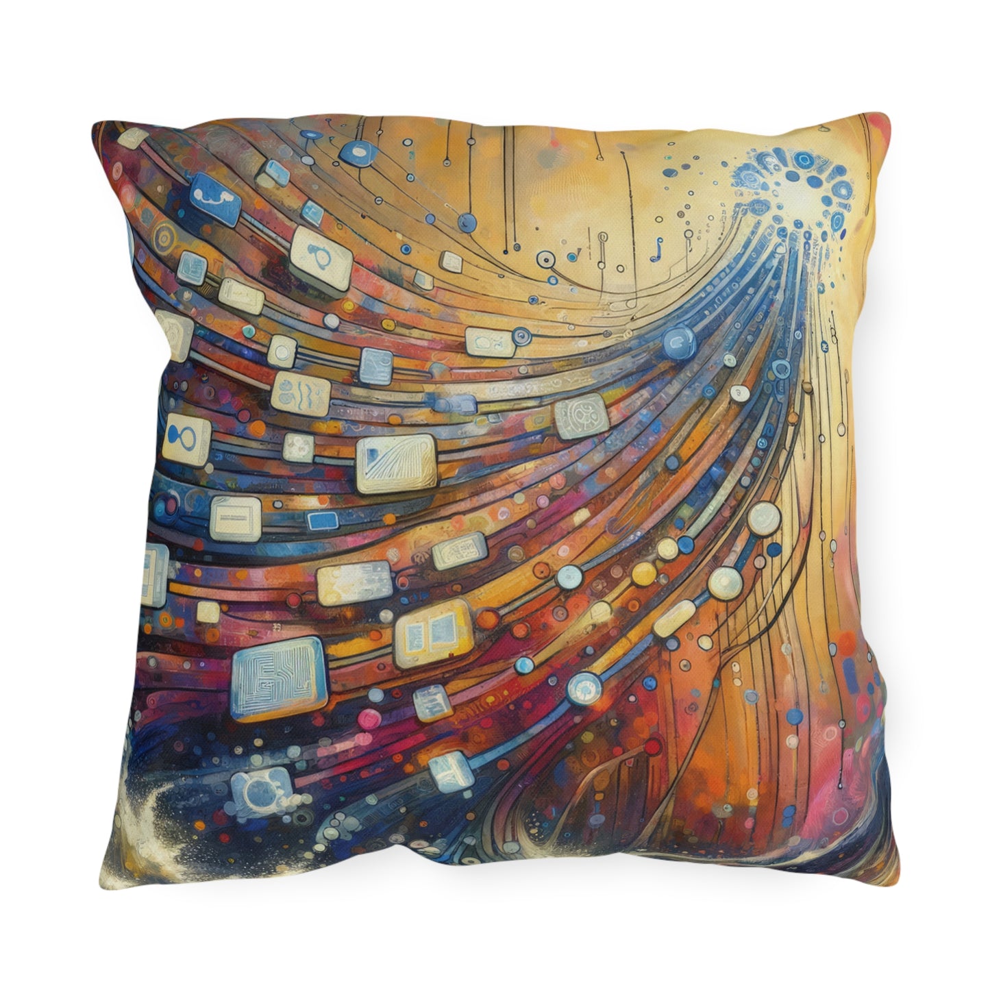 Digital Tapestry Weaving Outdoor Pillows