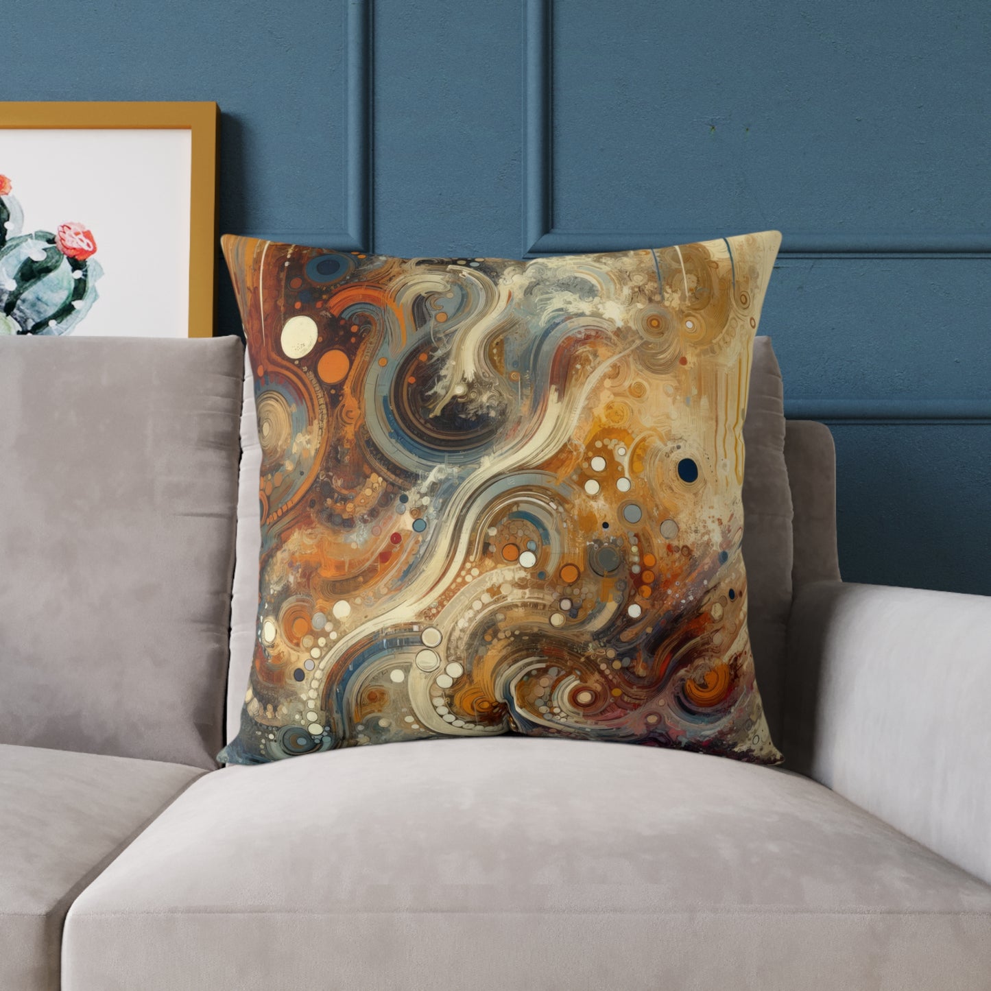 Dynamic Cultural Mosaic Spun Polyester Pillow