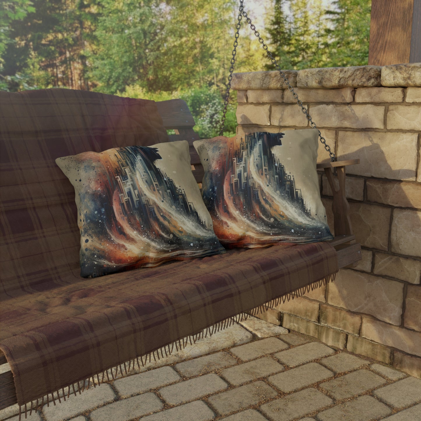 Enduring Echoes Resonance Outdoor Pillows