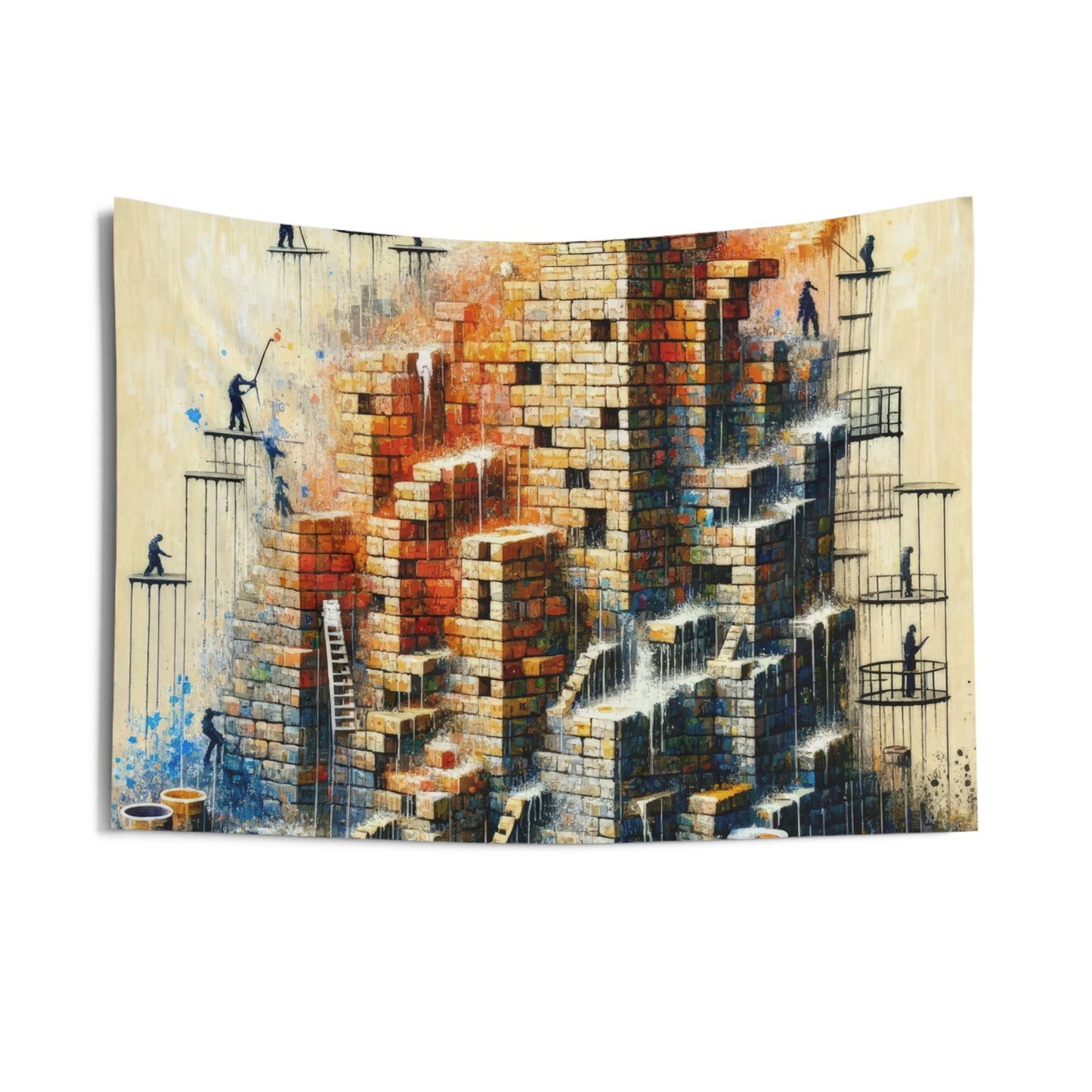 Actions Constructing Society Indoor Wall Tapestries