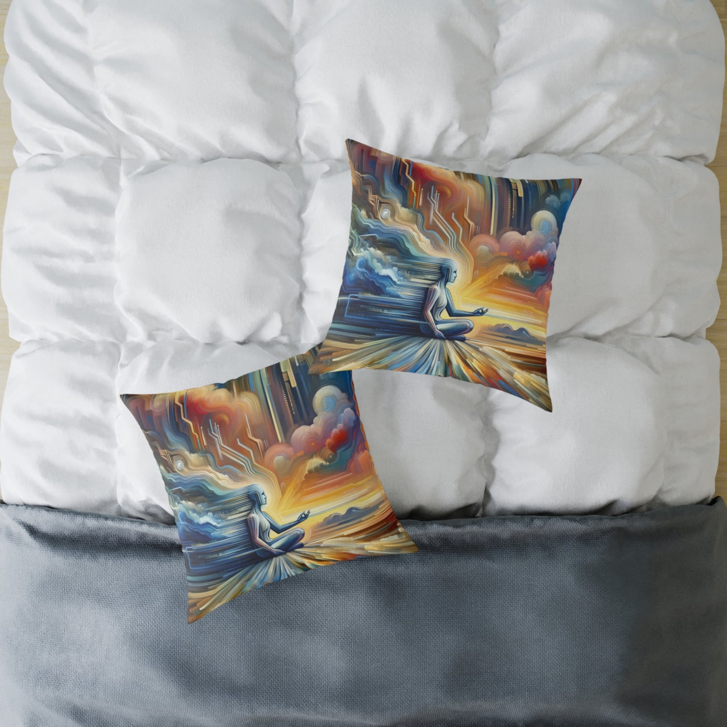 Eternal Digital Meditation Spun Polyester Pillow