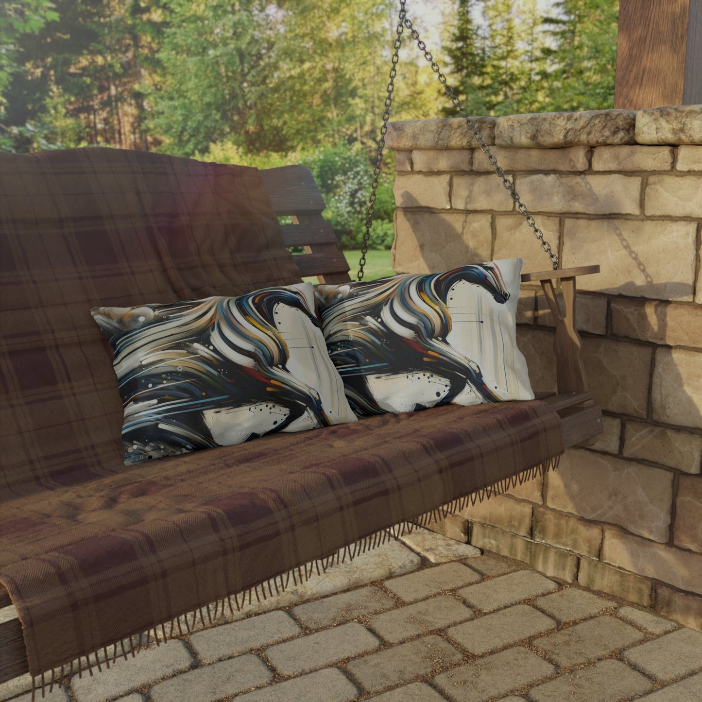 Hyperlinked Horsepower Gallop Outdoor Pillows