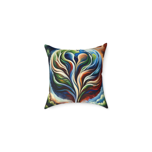 Interconnected Earth Advocates Spun Polyester Pillow