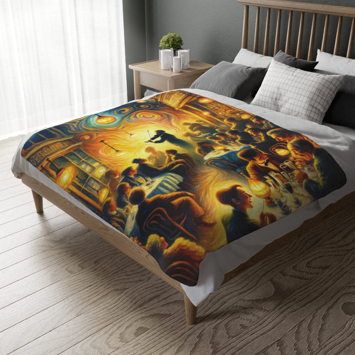 Bistro Emotive Entry Velveteen Microfiber Blanket (Two-sided print)