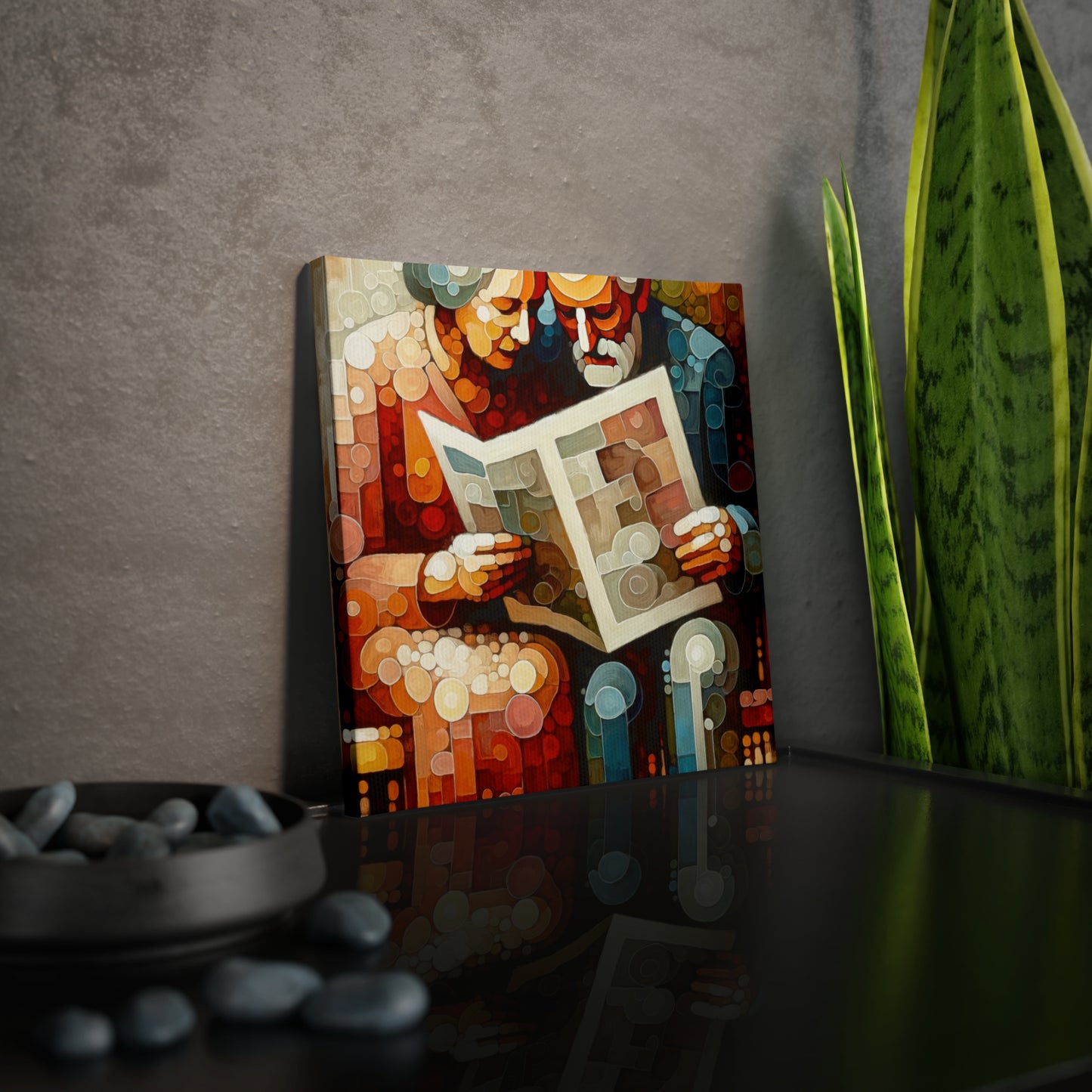 Elderly Unity Tachism Canvas Photo Tile