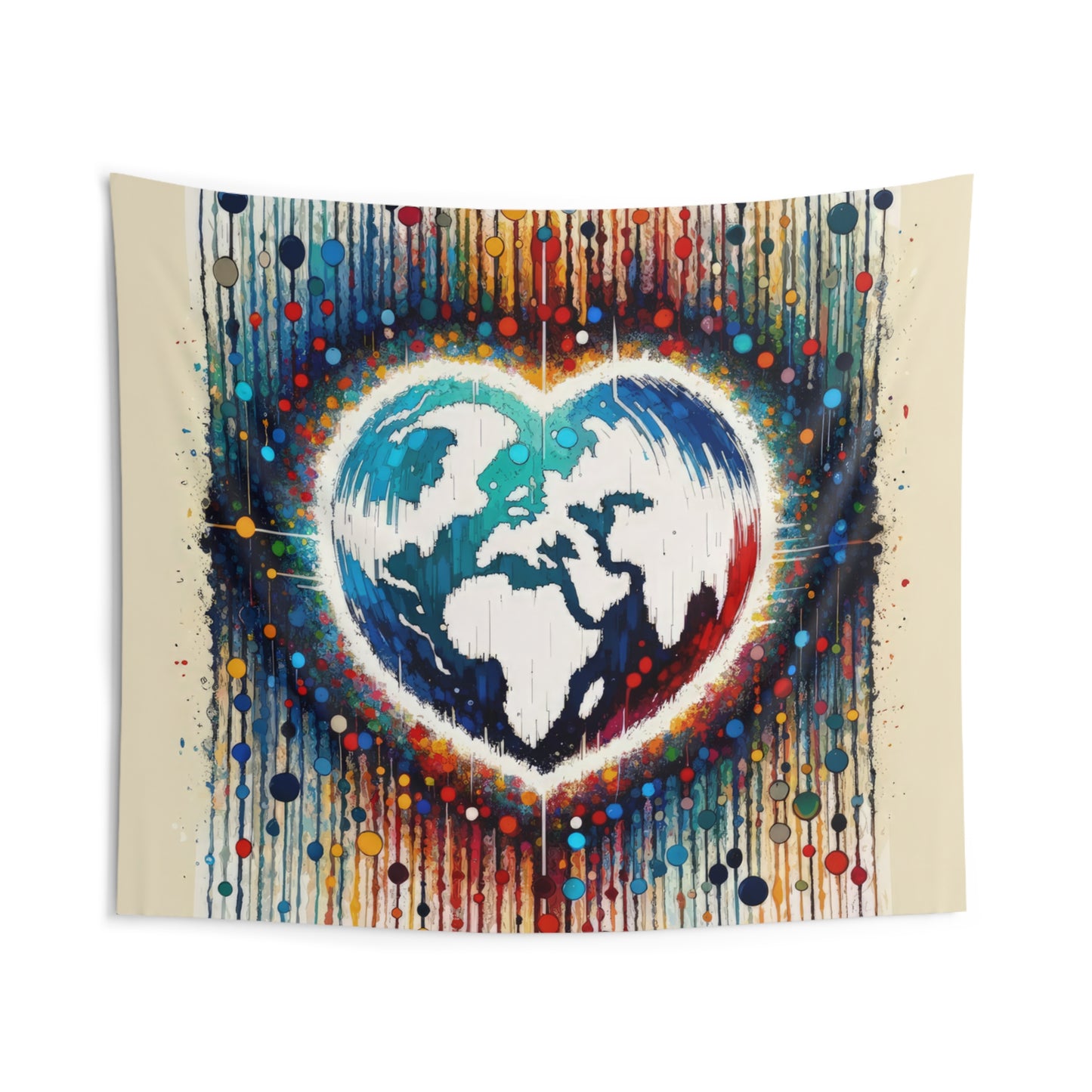 Heartbeats Synchronizing Peace Indoor Wall Tapestries