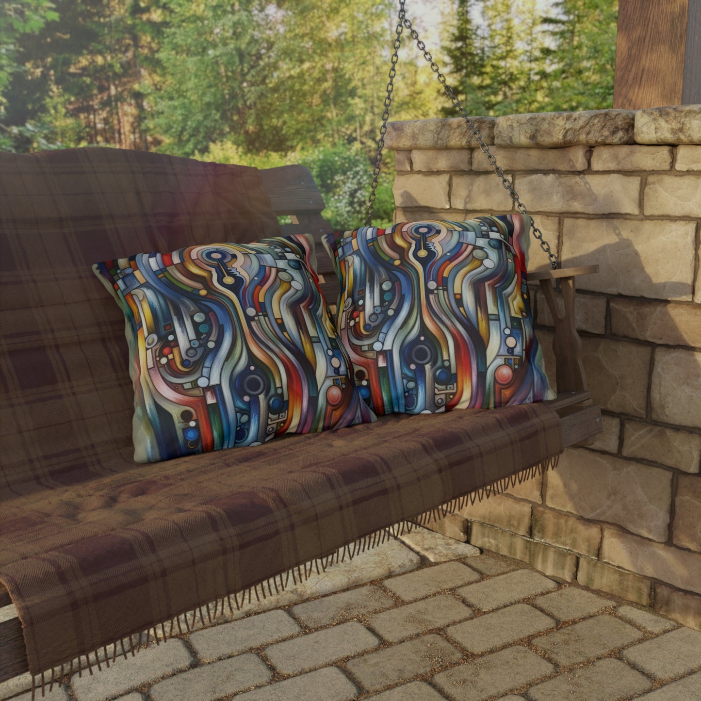 Embracing Faceted Unity Outdoor Pillows
