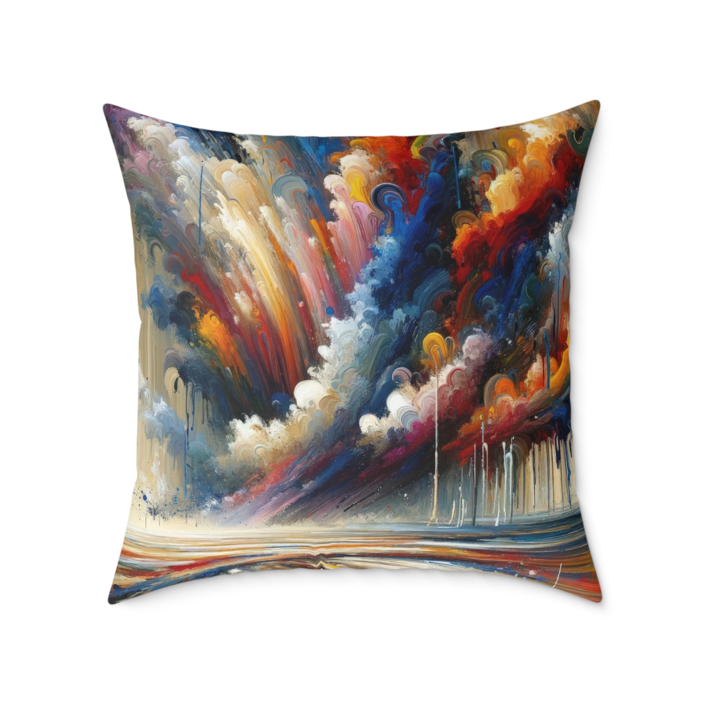 Grandiose Transformation Tachism Spun Polyester Pillow