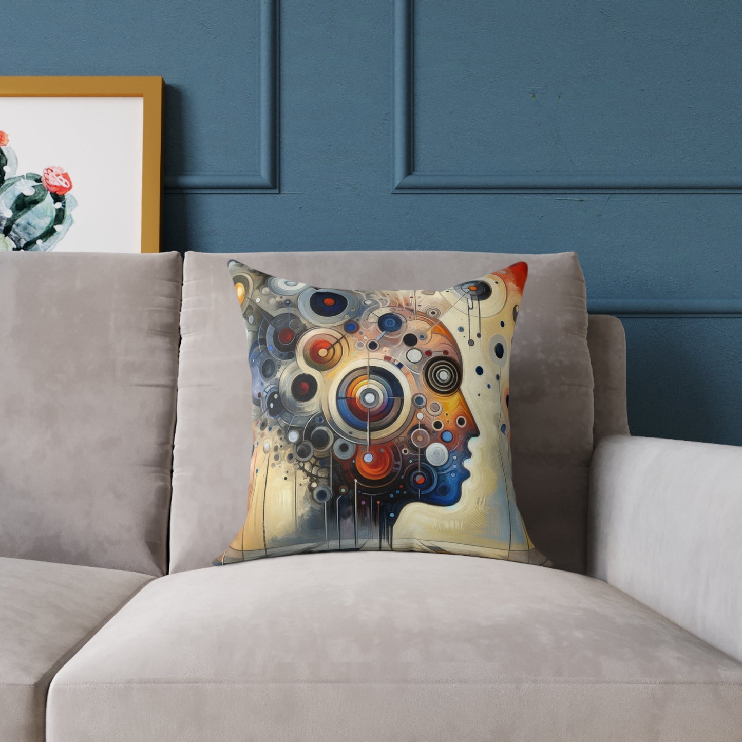 Mindful Tachism Engagement Spun Polyester Pillow