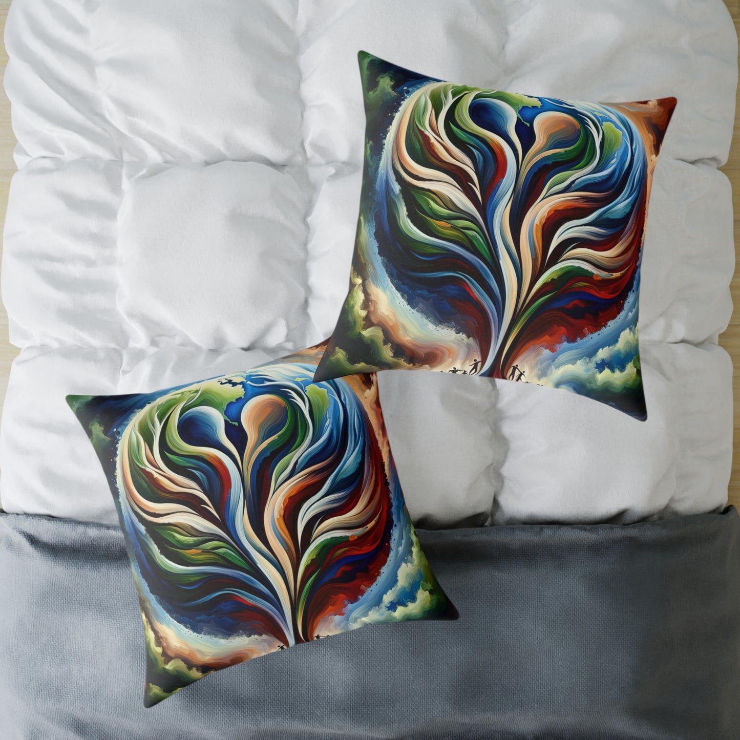 Interconnected Earth Advocates Spun Polyester Pillow