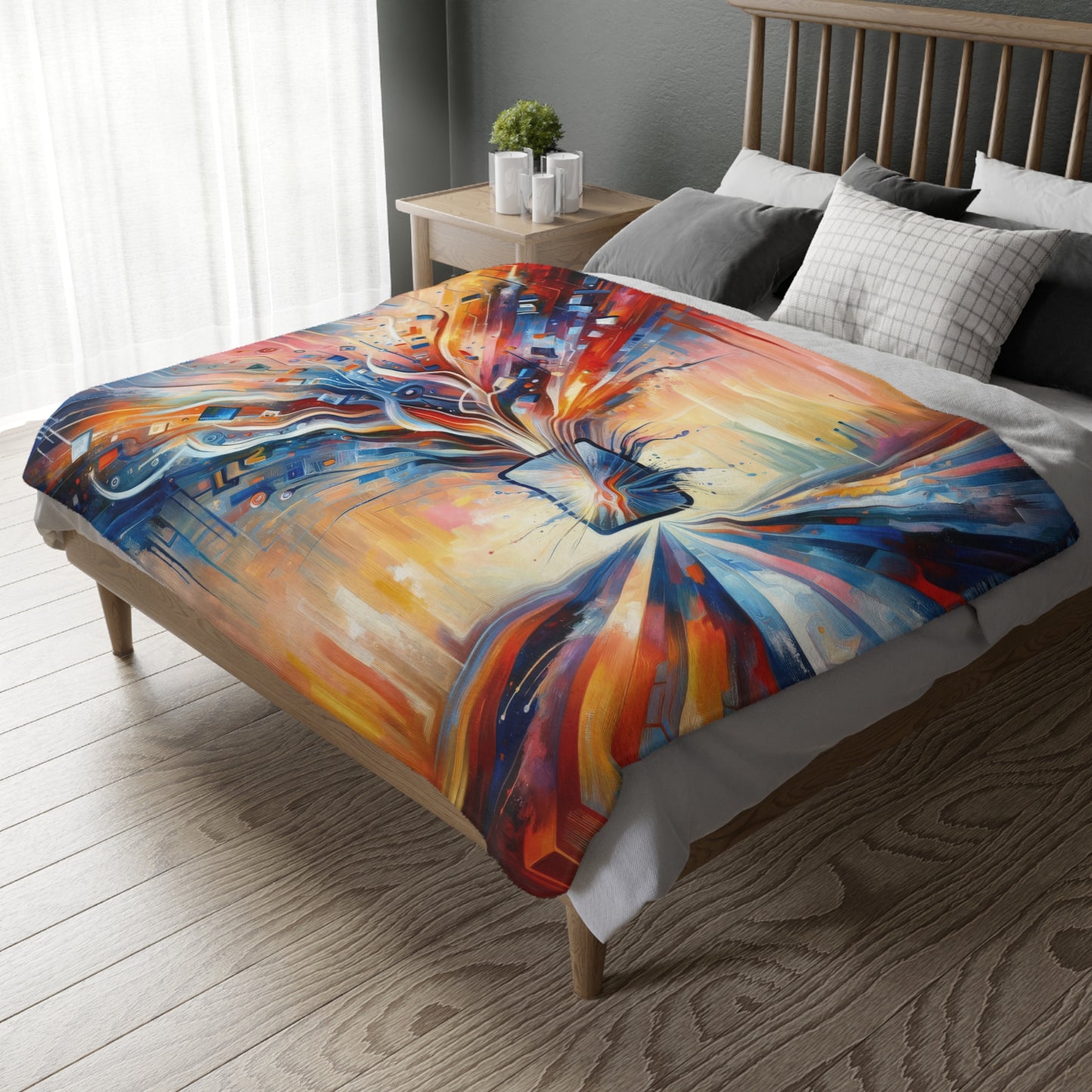 Empowerment Through Technology Velveteen Microfiber Blanket (Two-sided print)