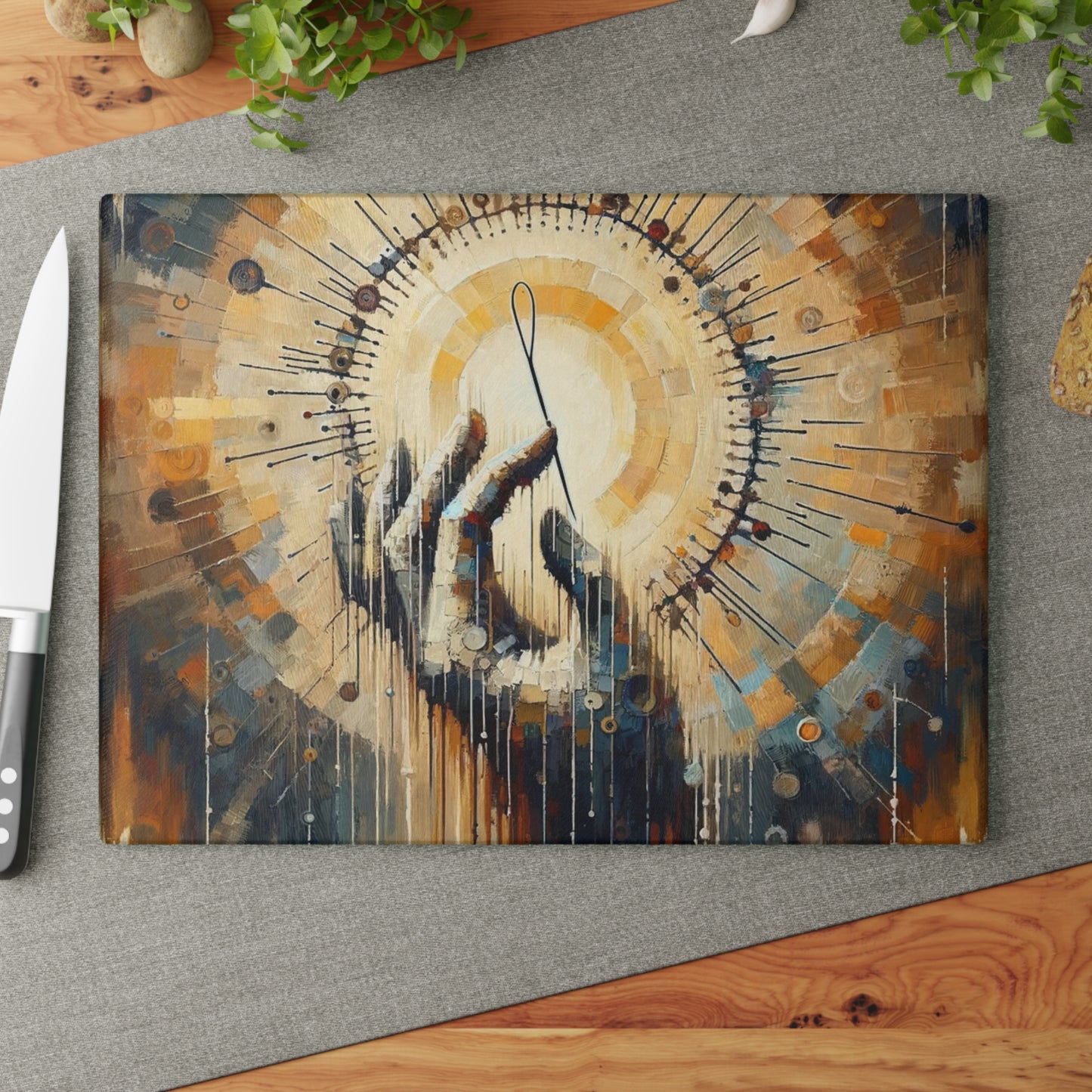 Sovereign Reflective Tachism Glass Cutting Board