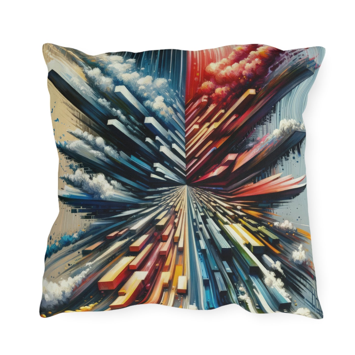 Rapid Perspective Shift Outdoor Pillows
