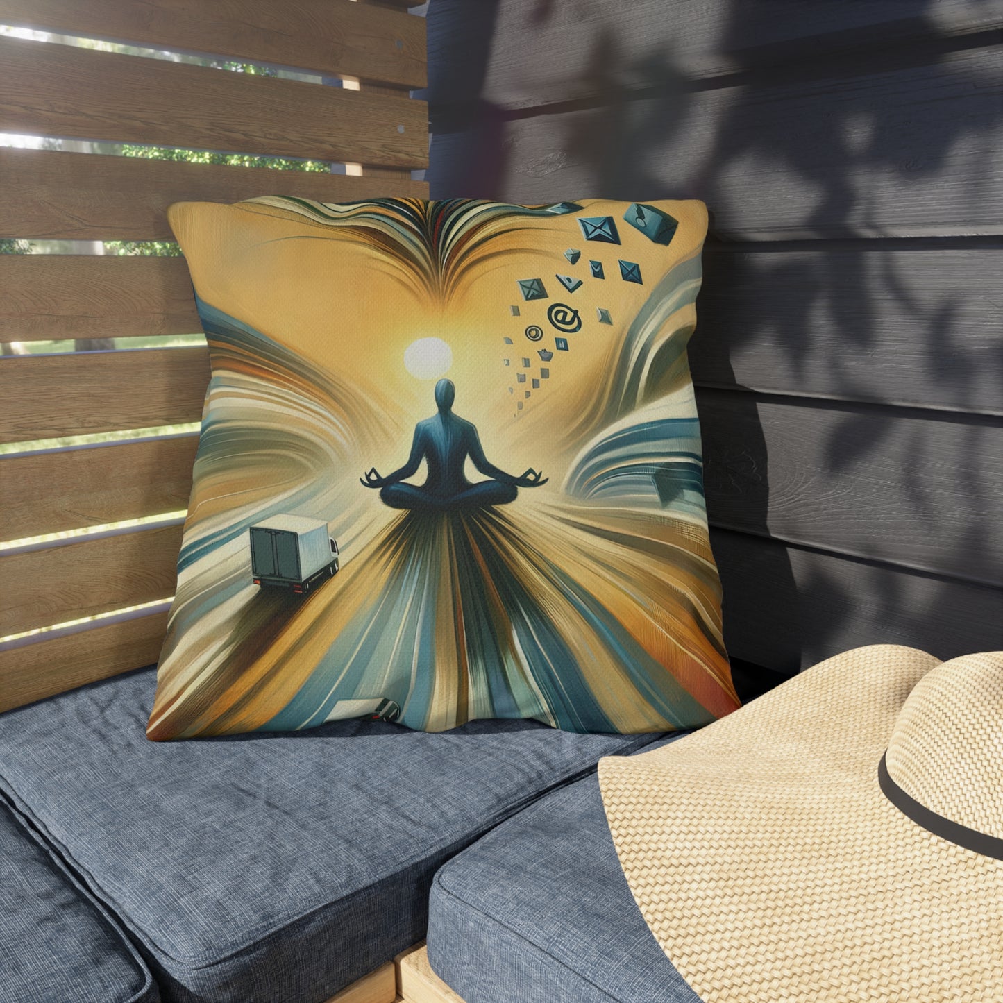 Meditative Commute Flow Outdoor Pillows