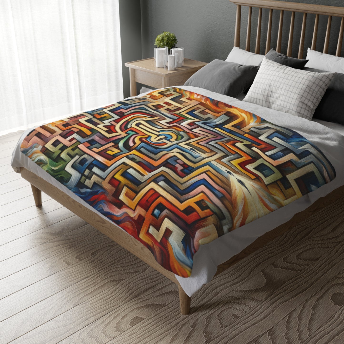 Labyrinthine Love Choices Velveteen Microfiber Blanket (Two-sided print)