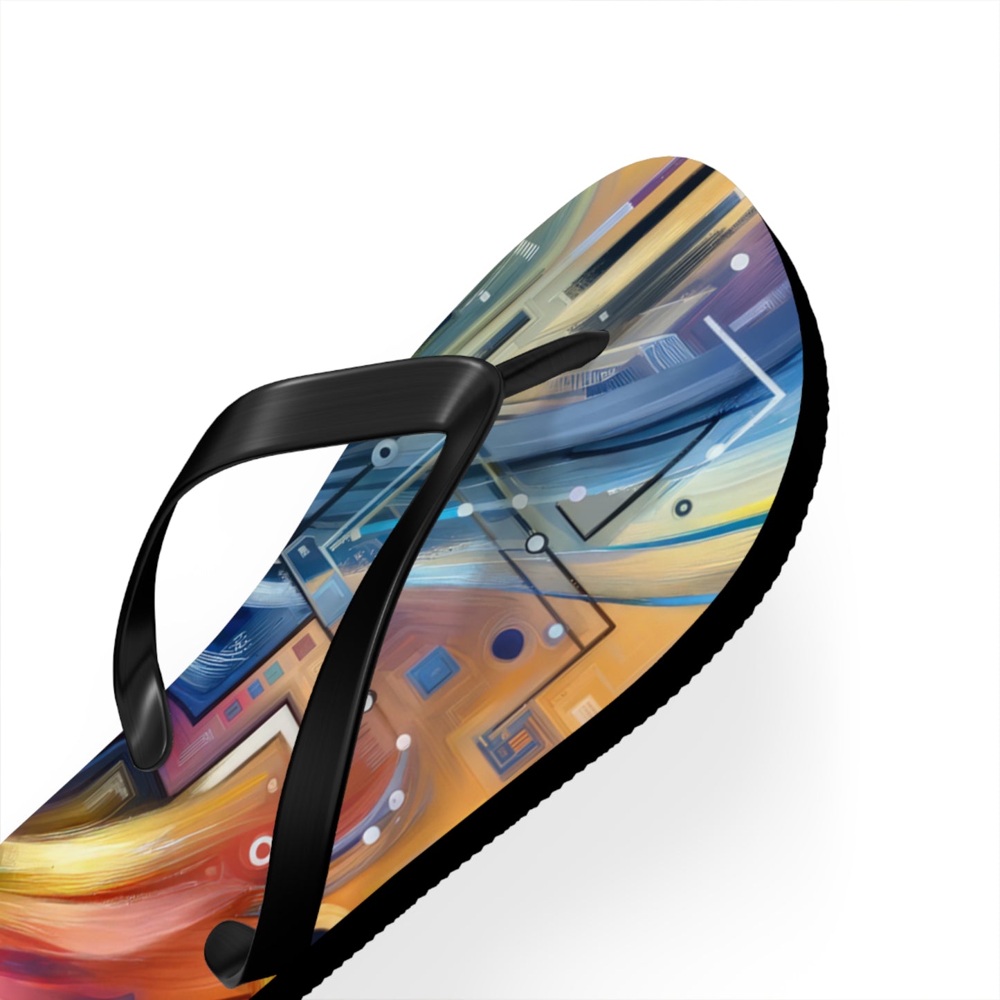Digital Mindfulness Abstract Flip Flops