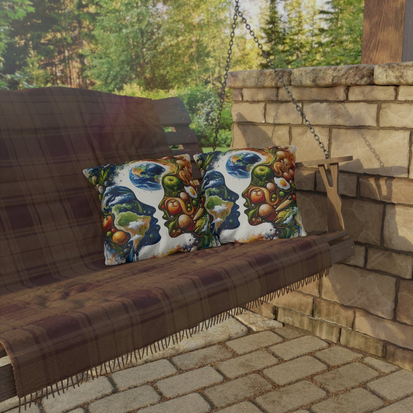 Earthly Dialogue Feast Outdoor Pillows
