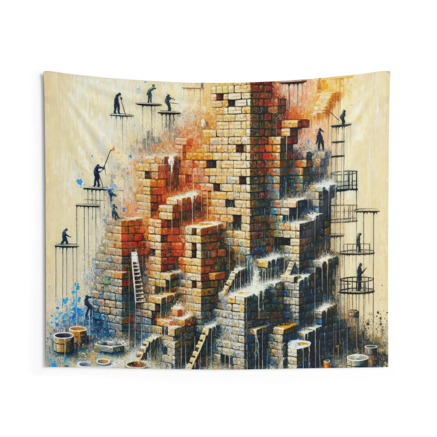 Actions Constructing Society Indoor Wall Tapestries