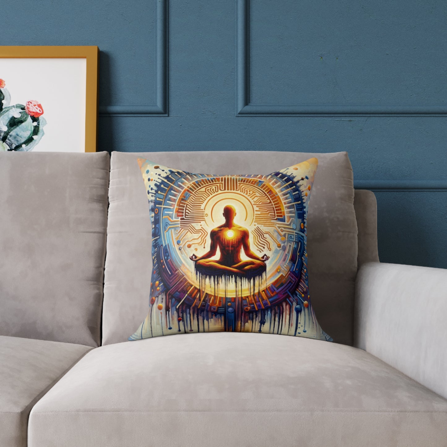Meditative Technological Fusion Spun Polyester Pillow