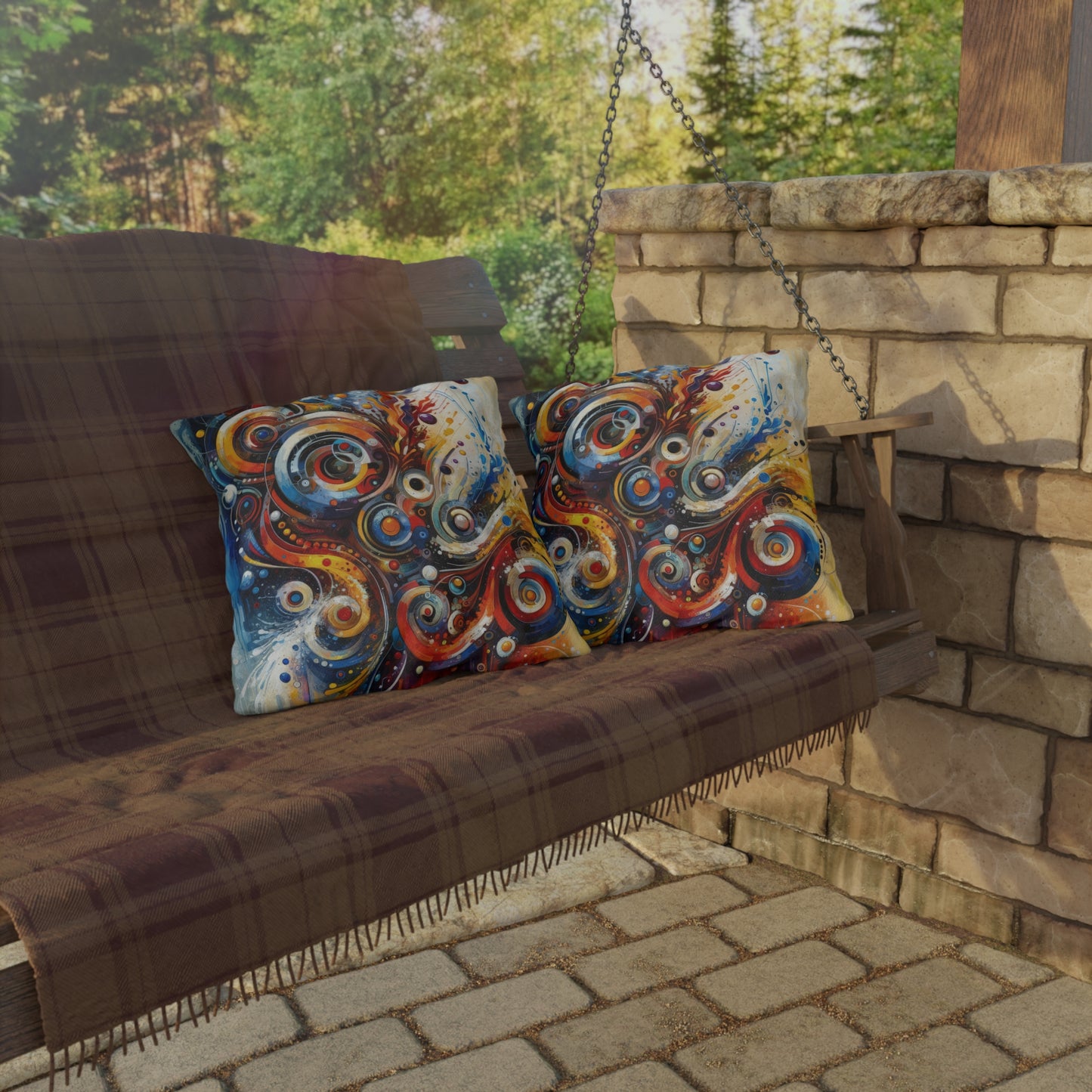 Harmonic Abstract Synergy Outdoor Pillows