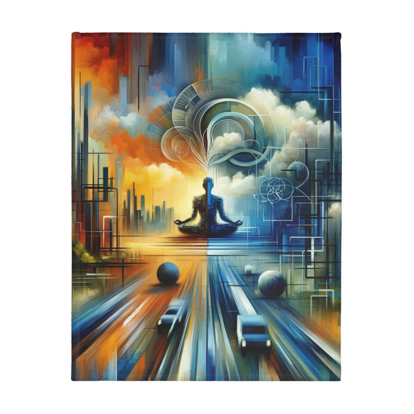 Digital Spiritual Journey Velveteen Microfiber Blanket (Two-sided print)