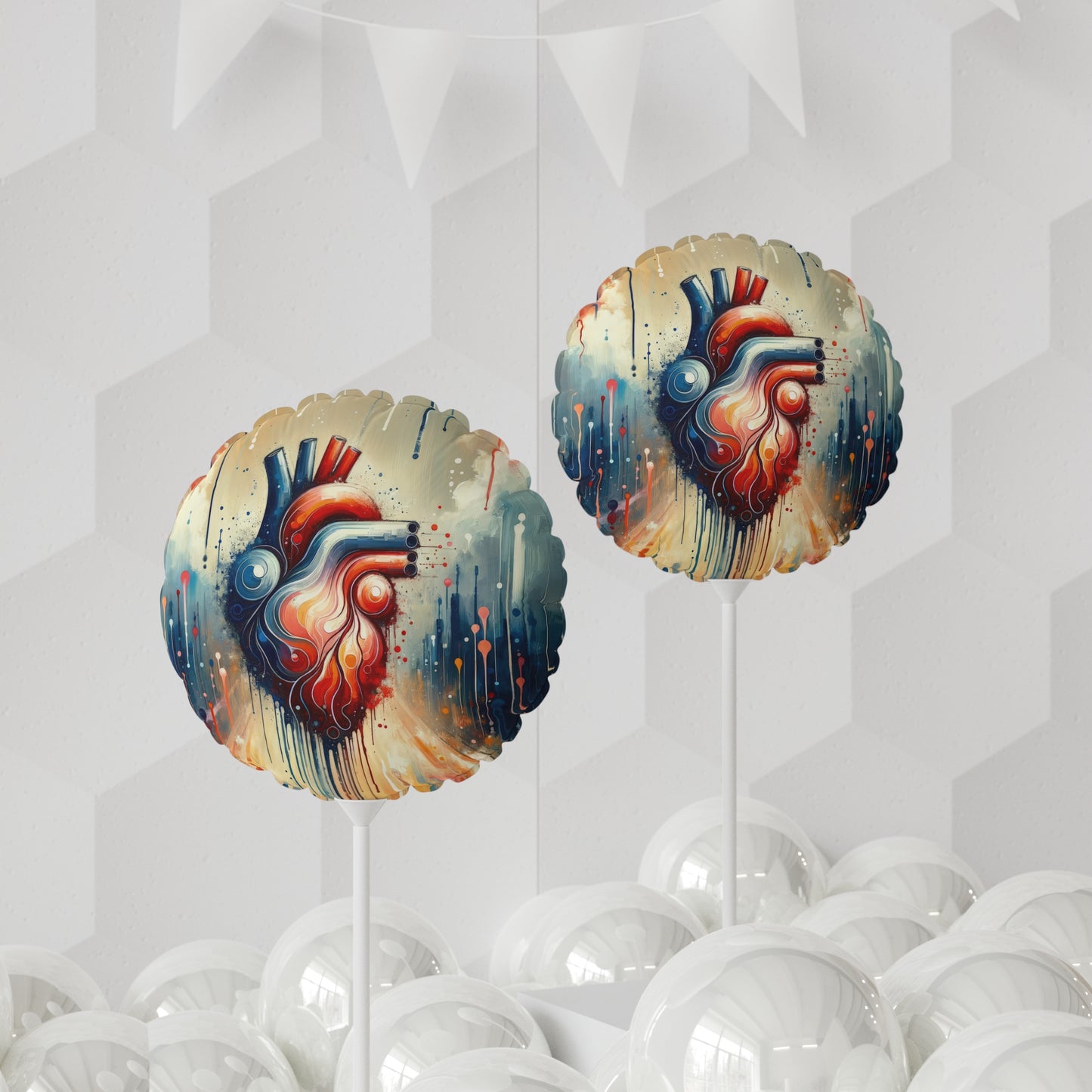 Rhythmic Heart Harmony Balloon (Round and Heart-shaped), 11"