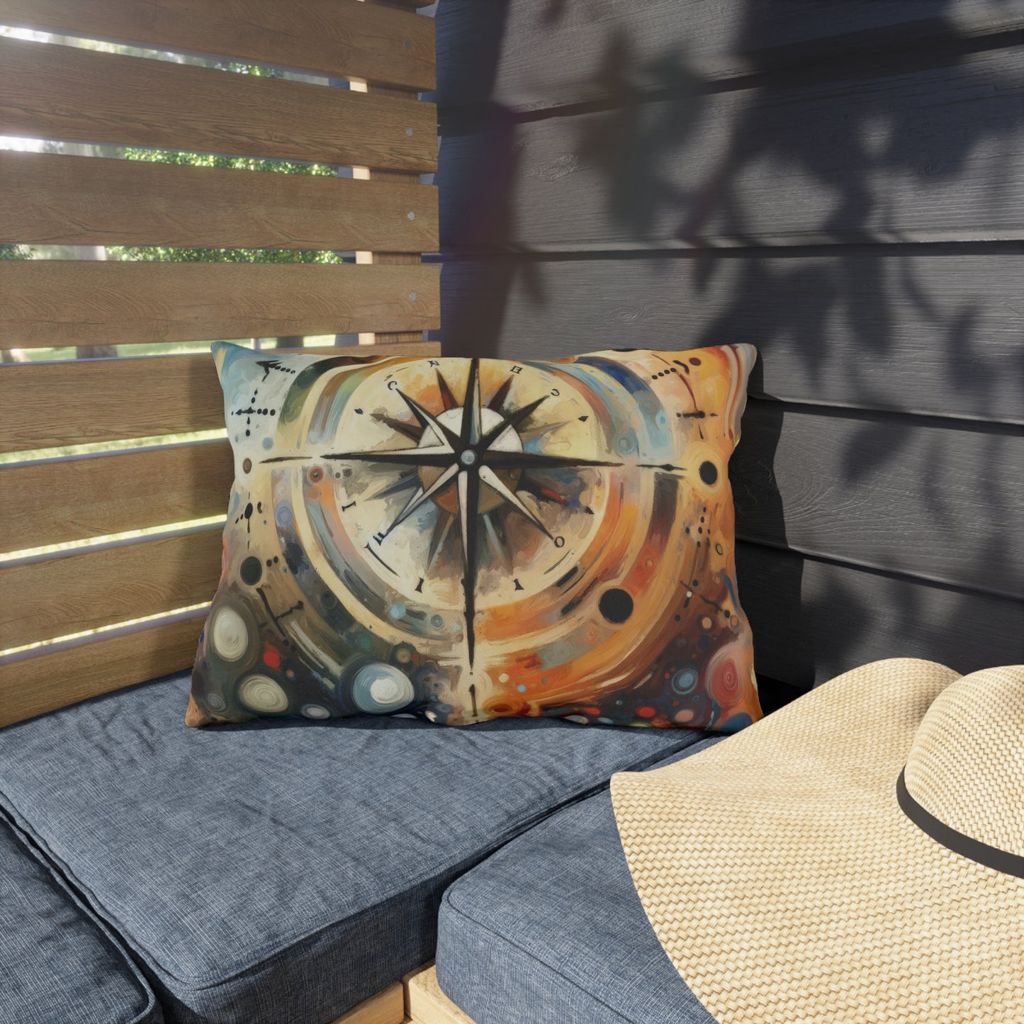 Guidance Abstract Compass Outdoor Pillows