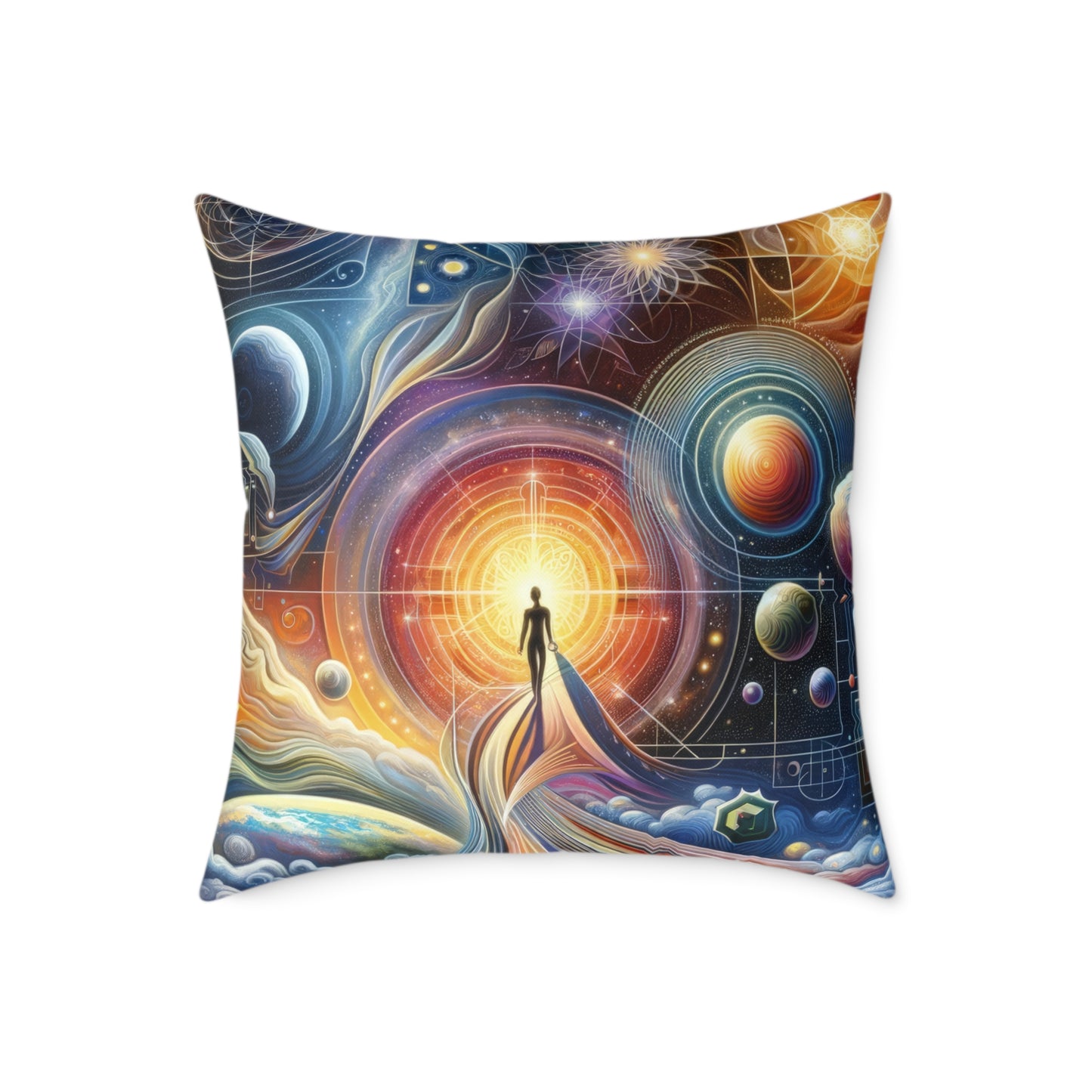 Unified Cosmic Alignment Spun Polyester Pillow