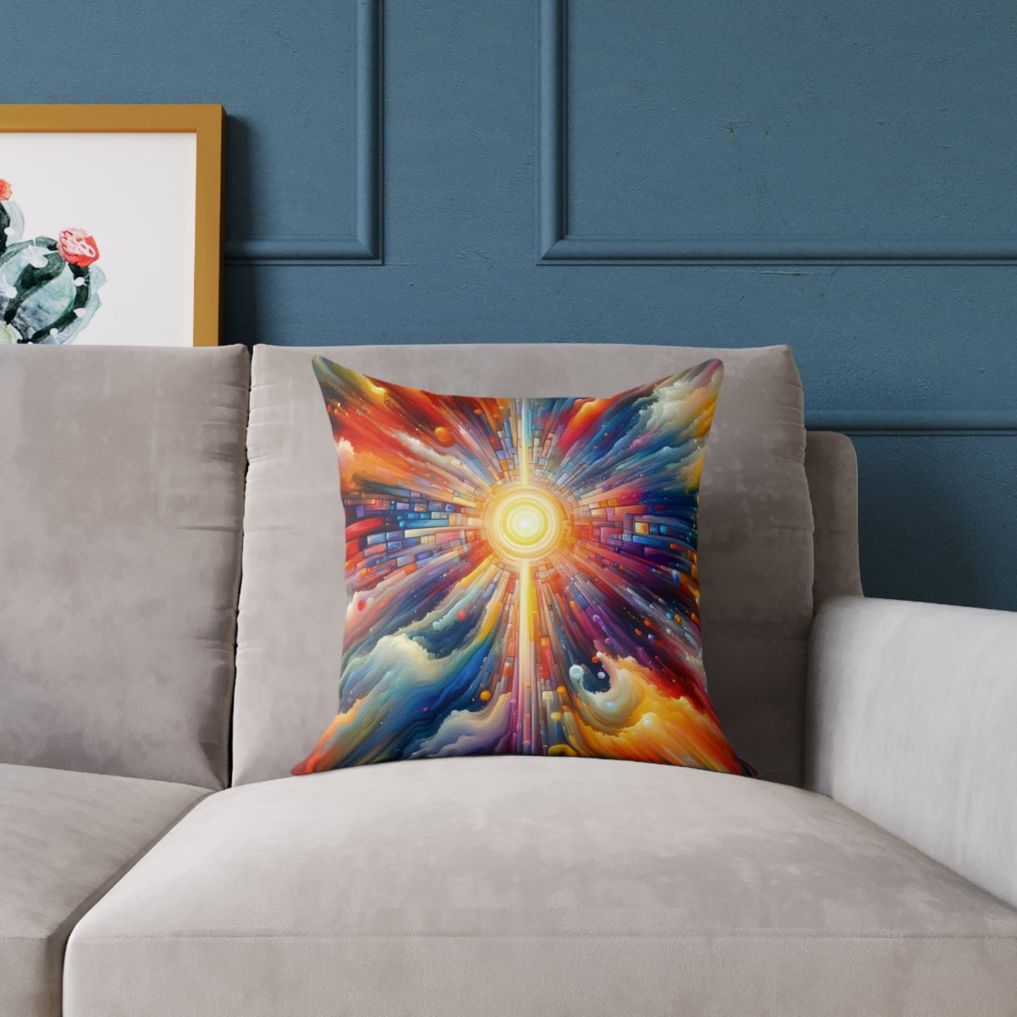 Kaleidoscopic Tachism Breath Spun Polyester Pillow