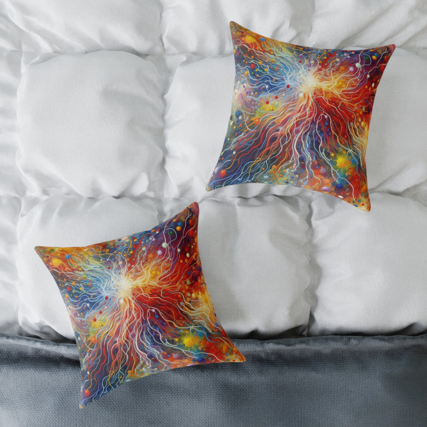 Emotive Yarn Explosion Spun Polyester Pillow