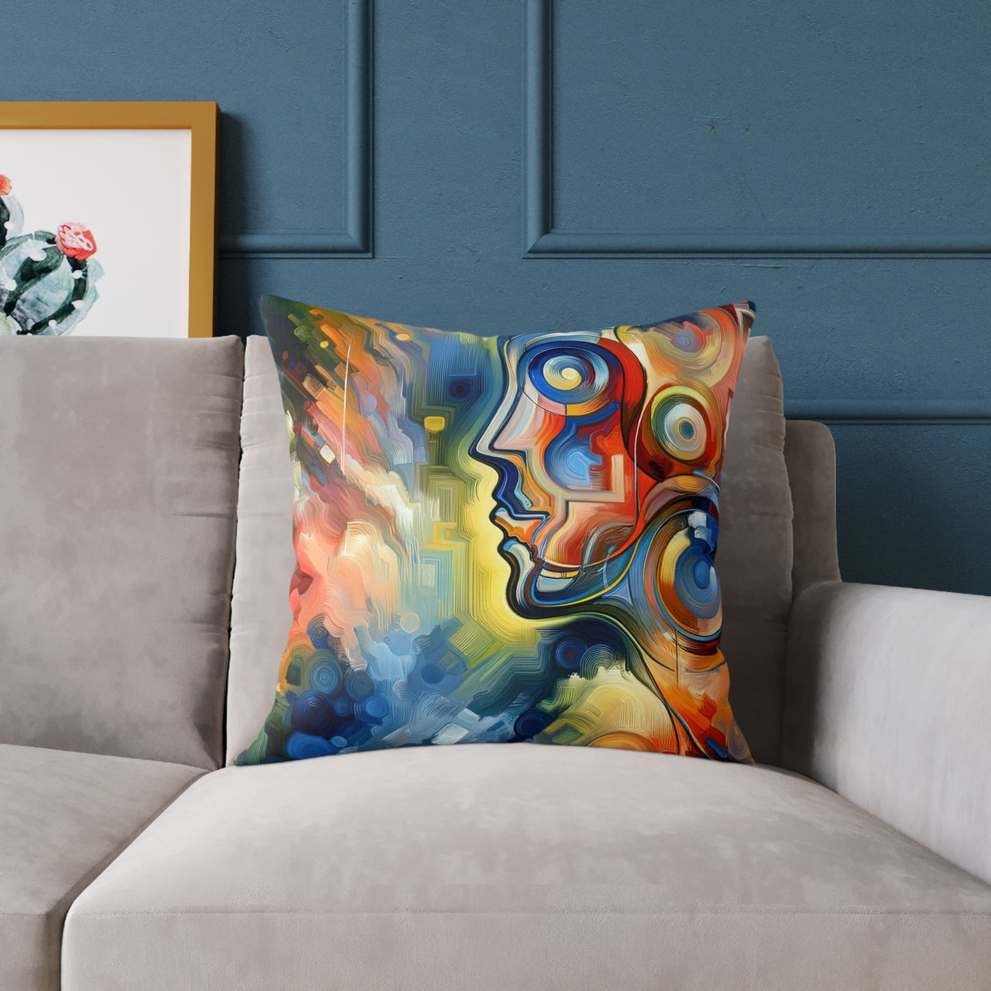 Emotional Perception Abstract Spun Polyester Pillow