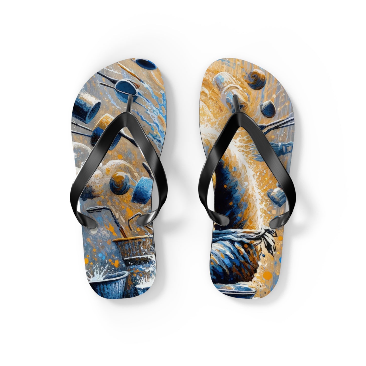 Meditative Kinetic Tachism Flip Flops