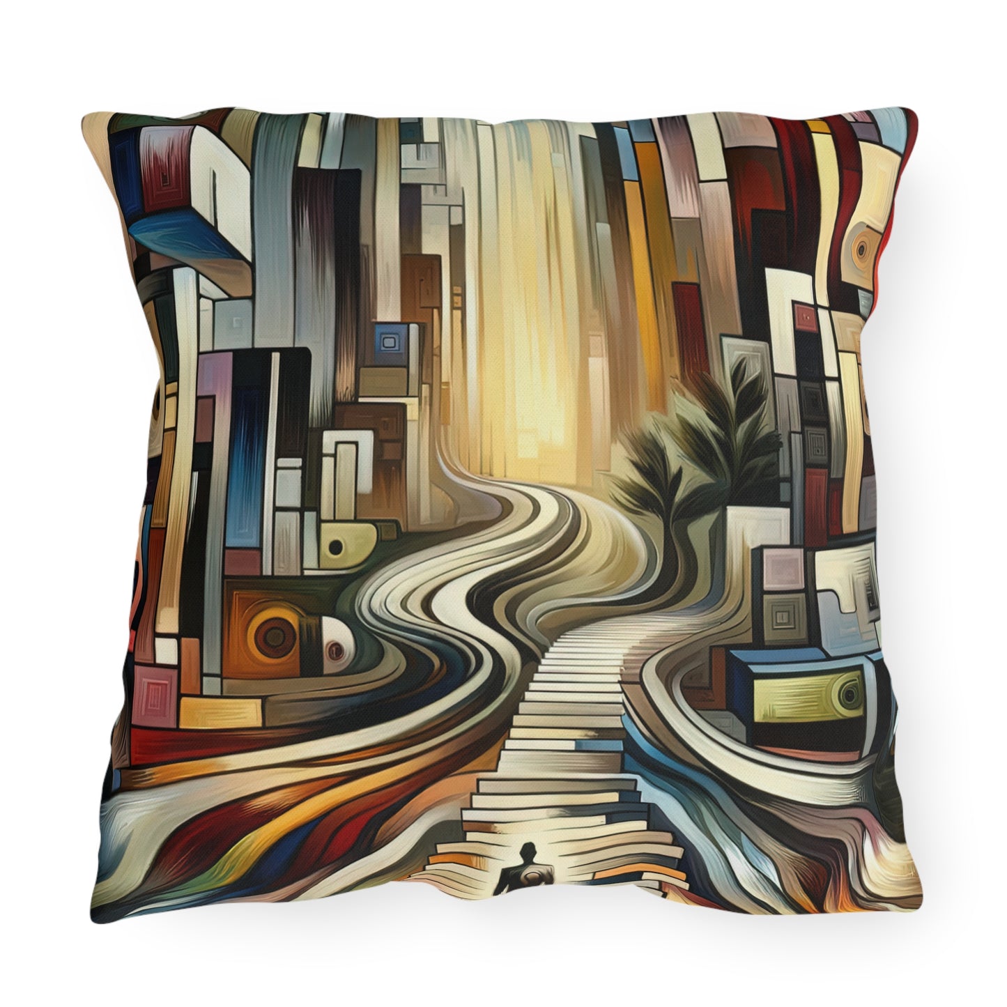 Relatable Journey Abstraction Outdoor Pillows