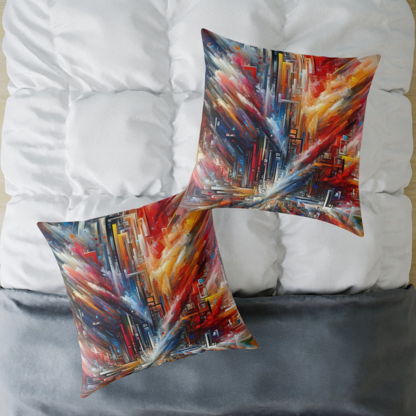 Digital Chaos Symphony Spun Polyester Pillow