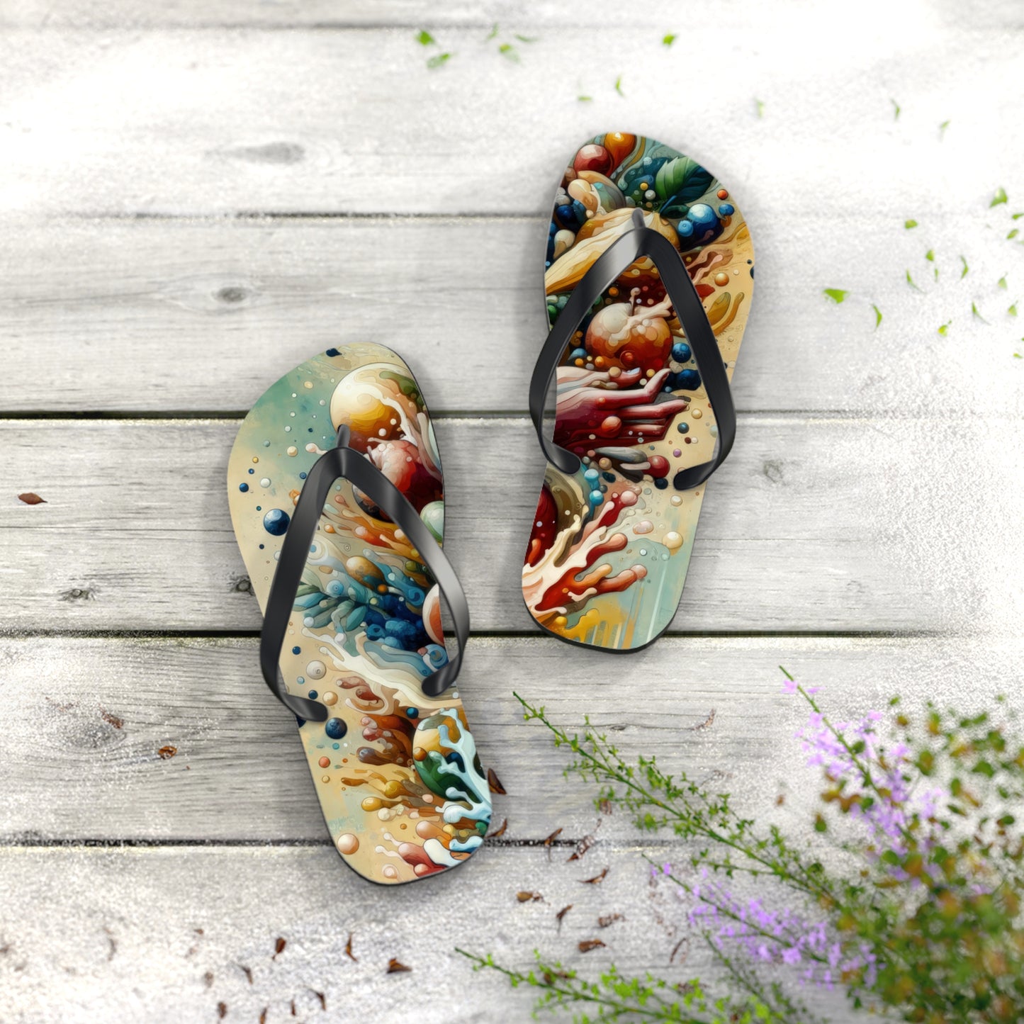 Nourishing Tachism Symphony Flip Flops