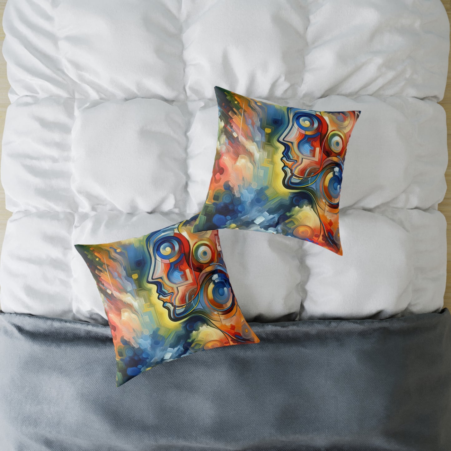 Emotional Perception Abstract Spun Polyester Pillow