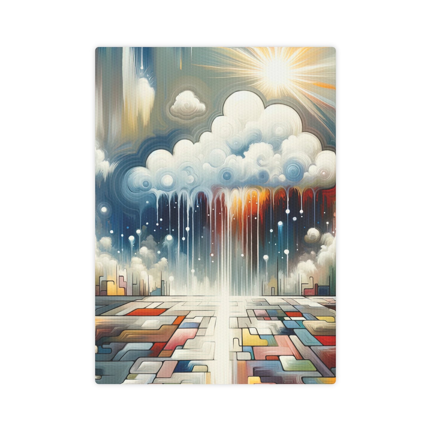 Grounding Silver Clouds Canvas Photo Tile