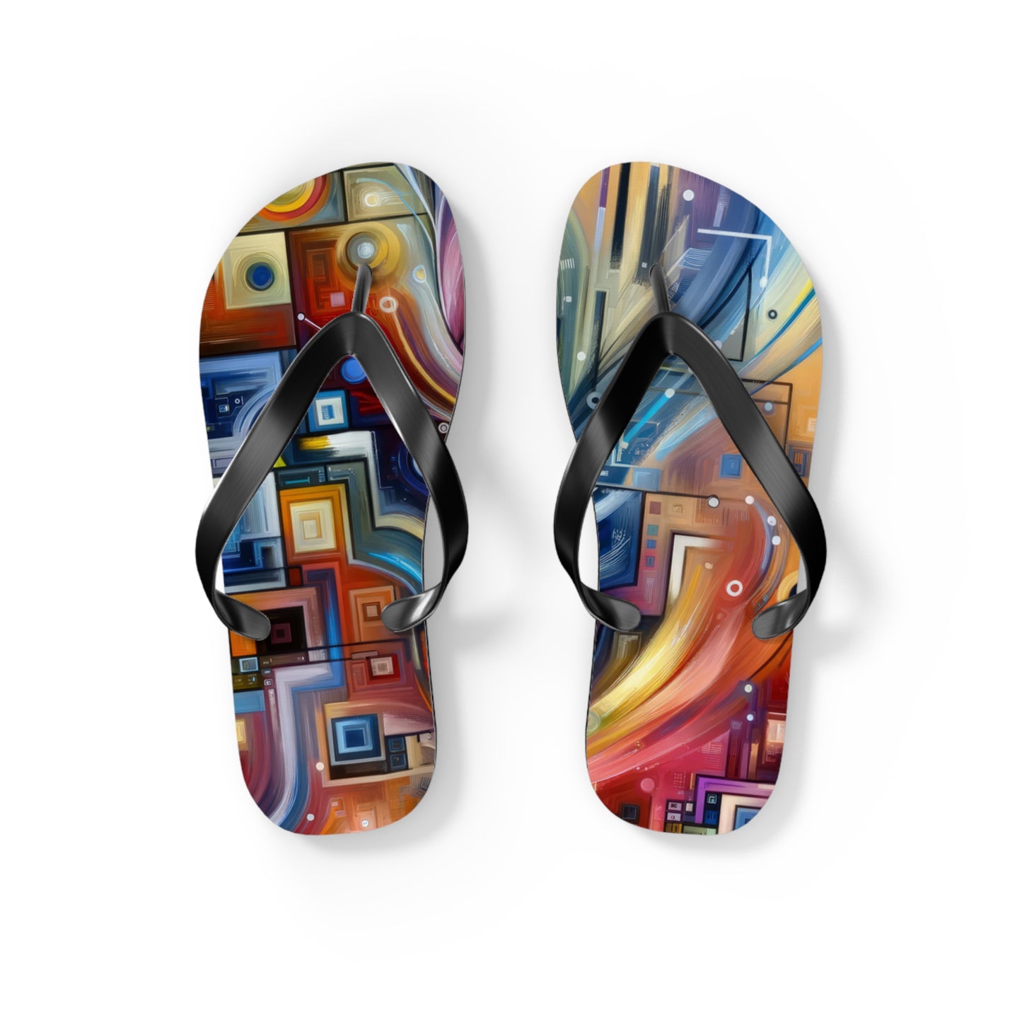 Digital Mindfulness Abstract Flip Flops