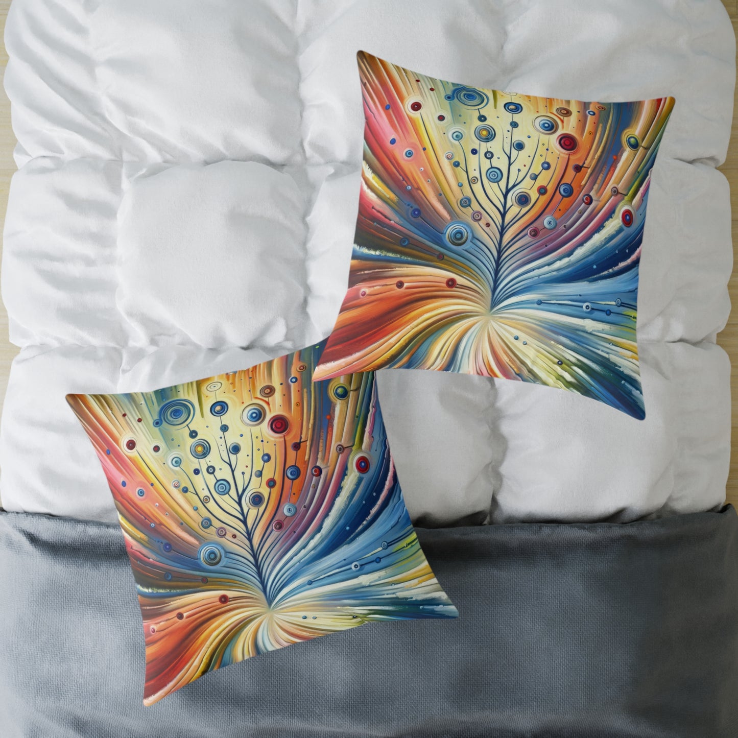 Sustainable Ripple Abstract Spun Polyester Pillow