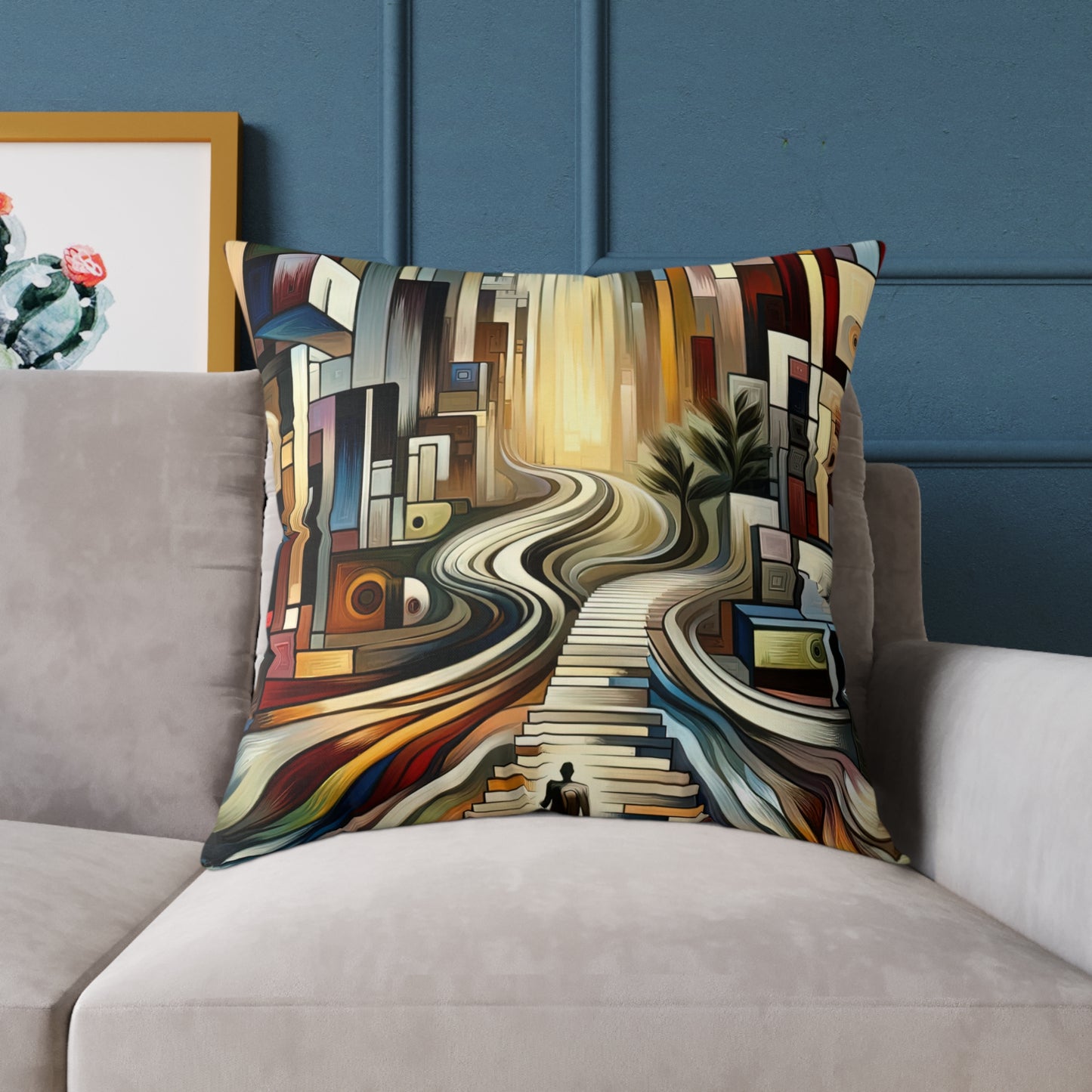 Relatable Journey Abstraction Spun Polyester Pillow