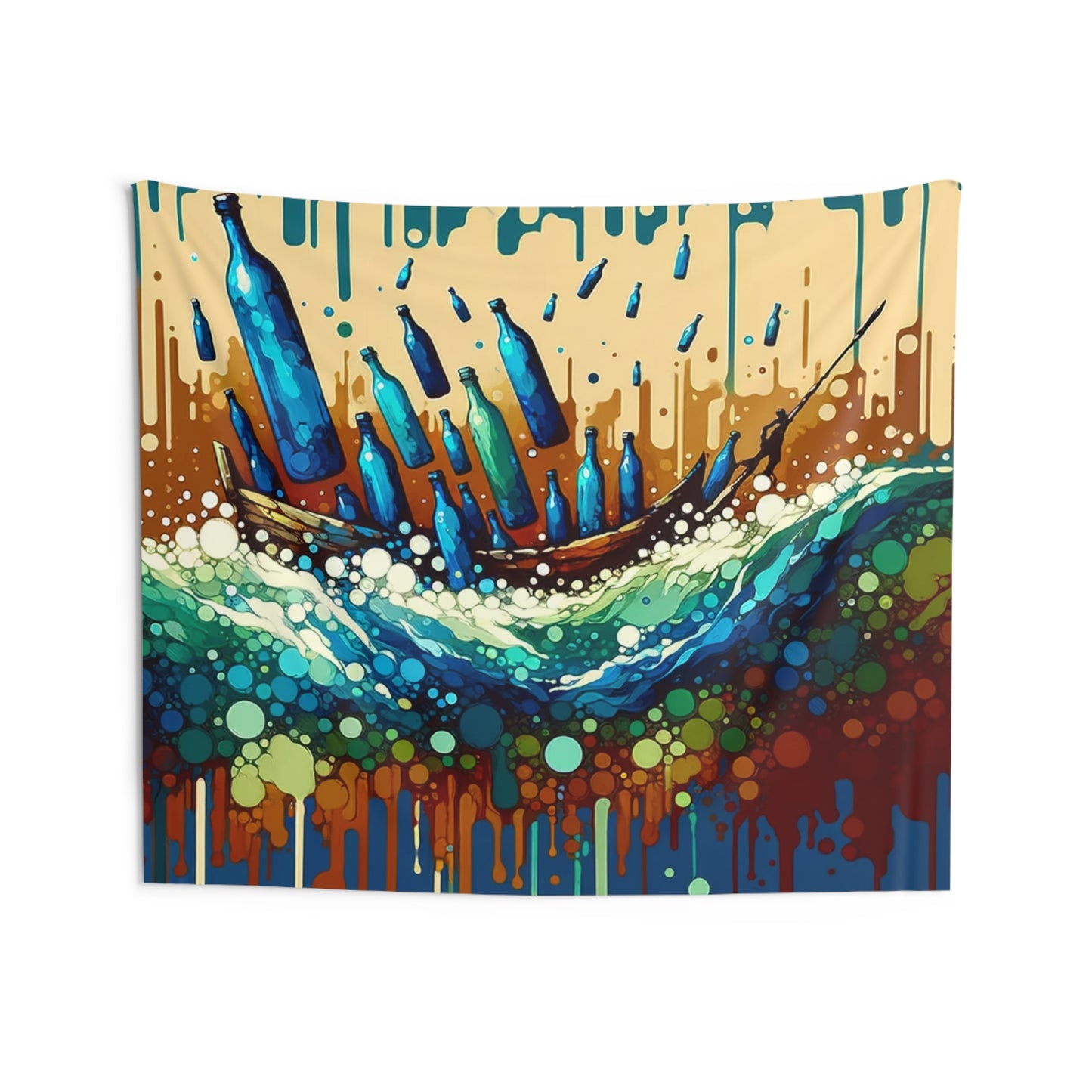 Oceanic Bottle Rescue Indoor Wall Tapestries