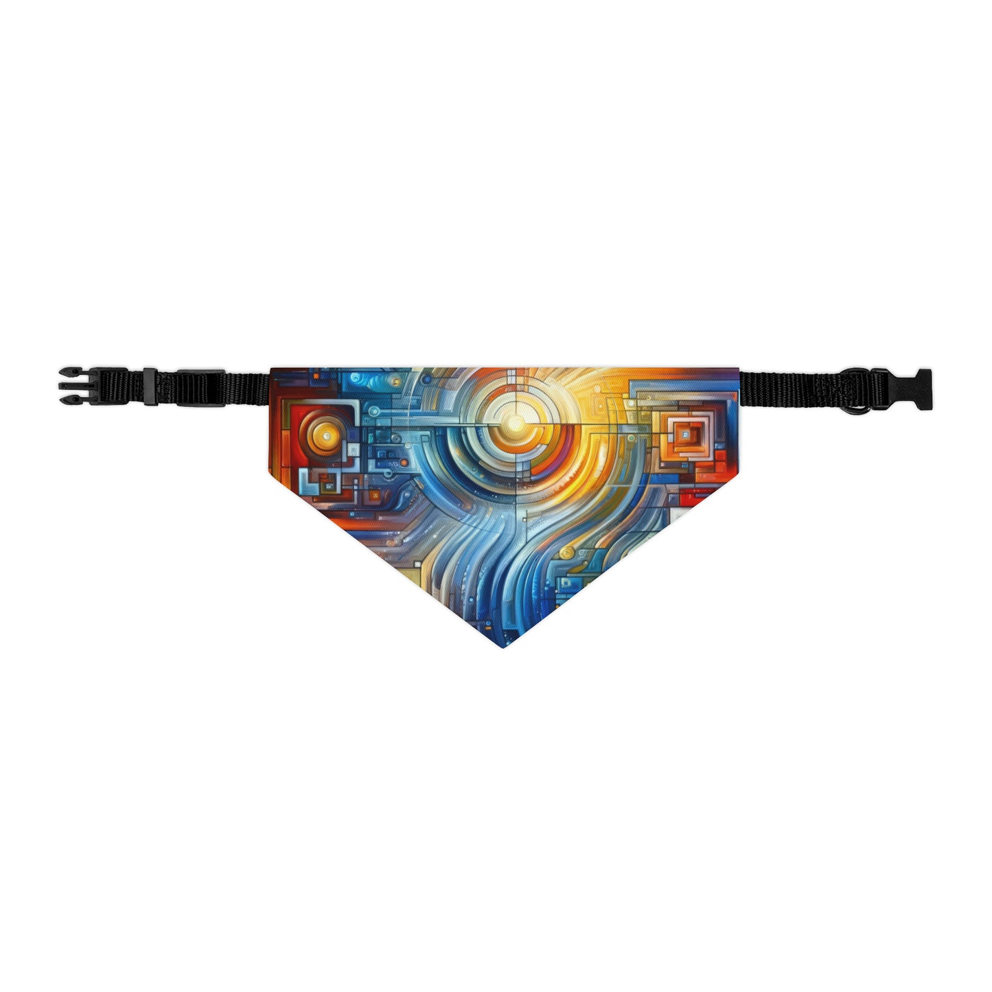 Digital Tachism Connectivity Pet Bandana Collar