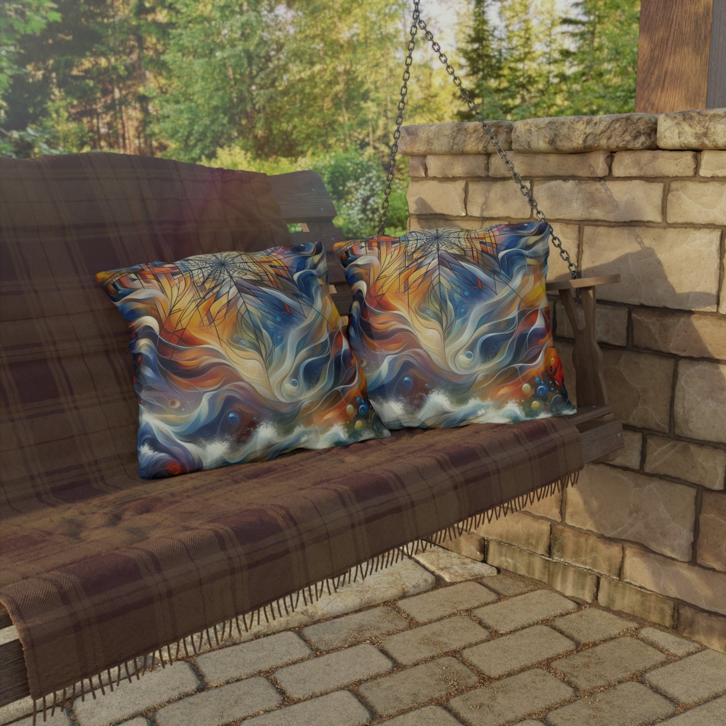 Weaving Renewal Web Outdoor Pillows