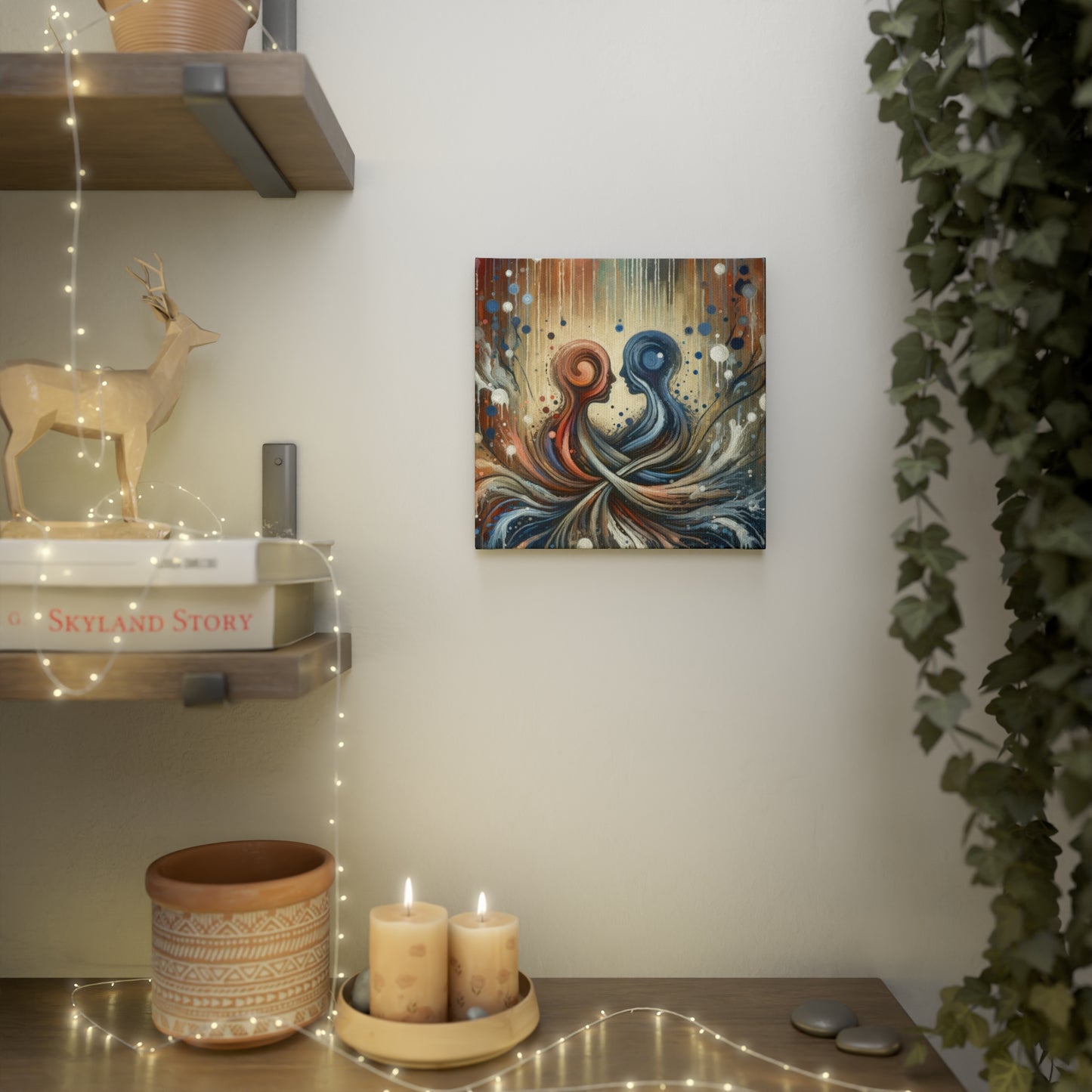 Empathic Connection Tachism Canvas Photo Tile